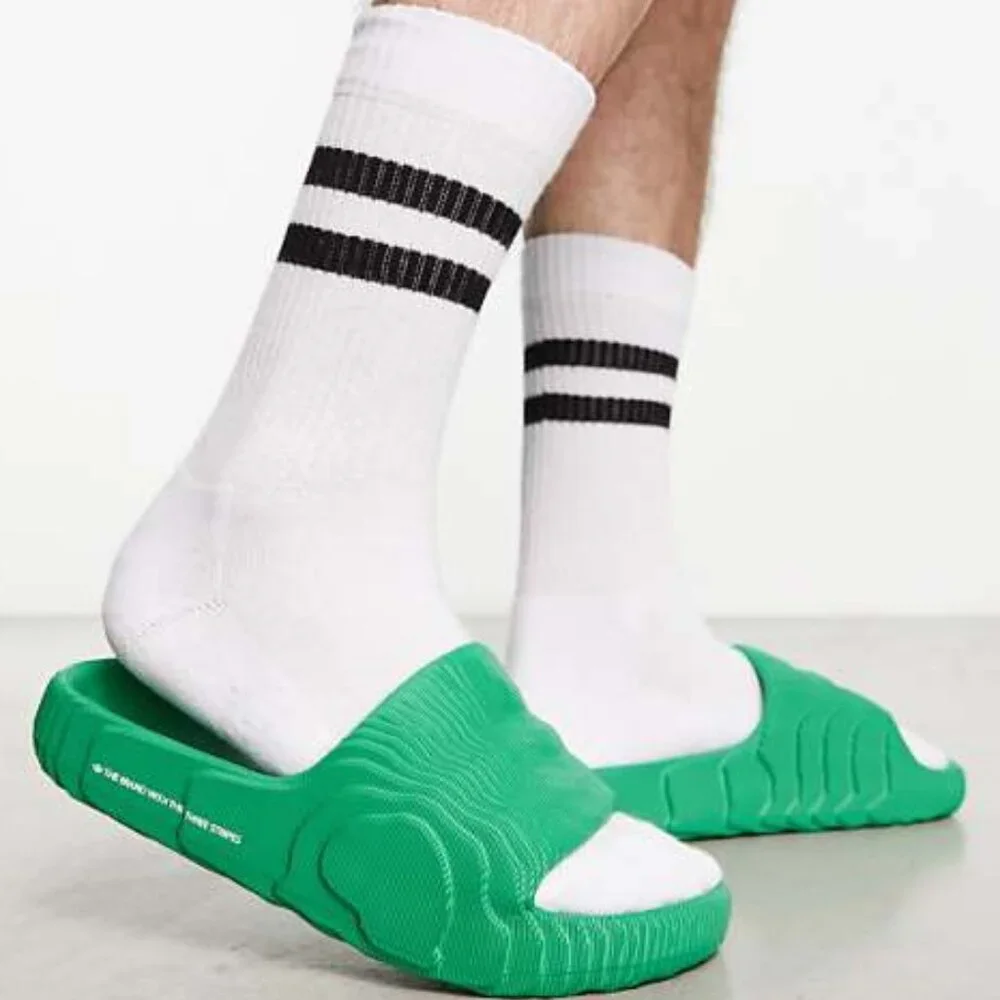 Adidas Originals Adilette 22 Slip On‎ Slides Collegiate Bold Green Mens 12 UK 11